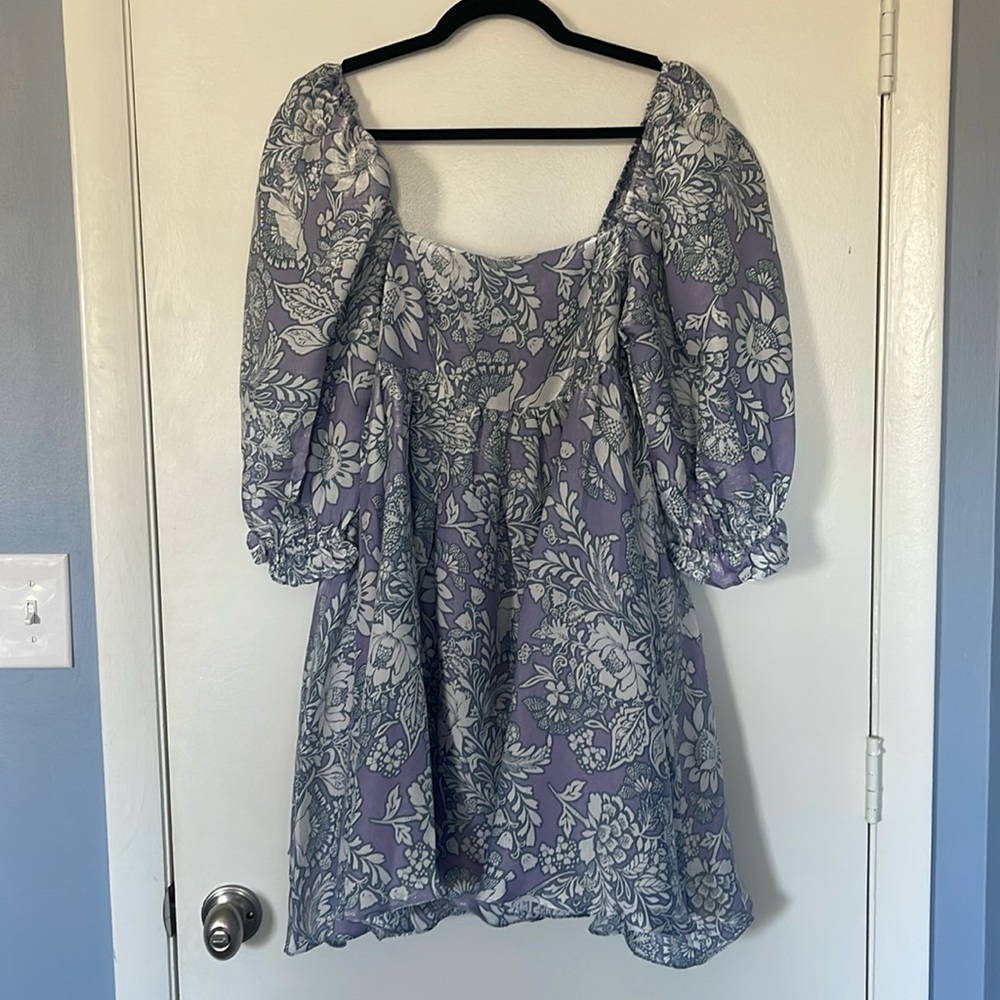 Indigo Metallic Babydoll dress - NWT